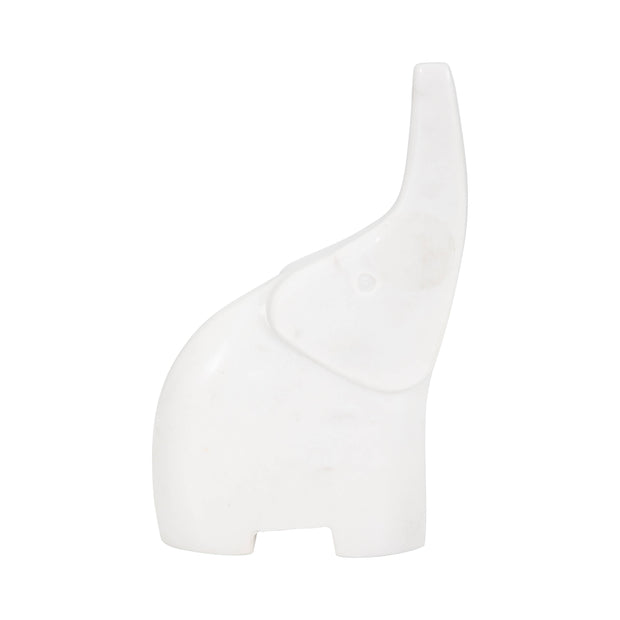 White Marble Elephant Figurine