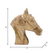 Wooden Horse Head Statue