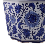 Blue Stoneware Chinoiserie Pot Planter