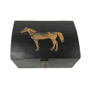4-3/4" Standing Horse Antiqued Wood Box