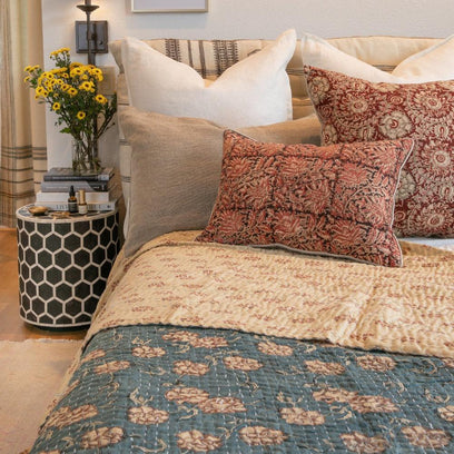 Marigold Teal Natural Throw - 86