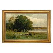 Cows in a Landscape Oil Painting Print on Canvas