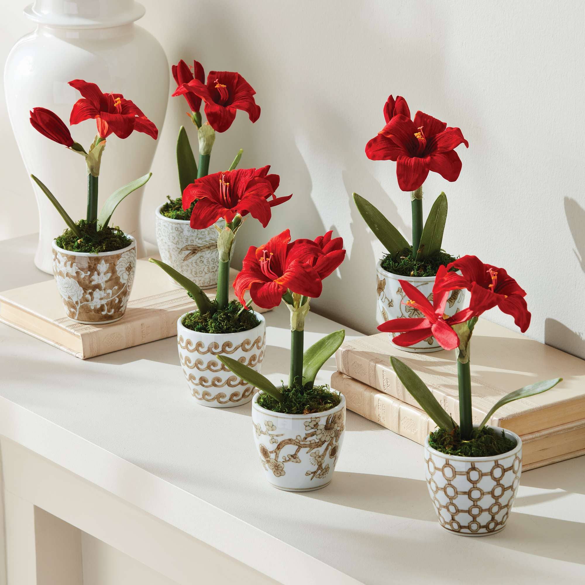 Province Mini Flower Pot,  Brown & White Ceramic