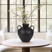 Black Terra Cotta Amphora Organic Vase