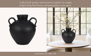 Black Terra Cotta Amphora Organic Vase