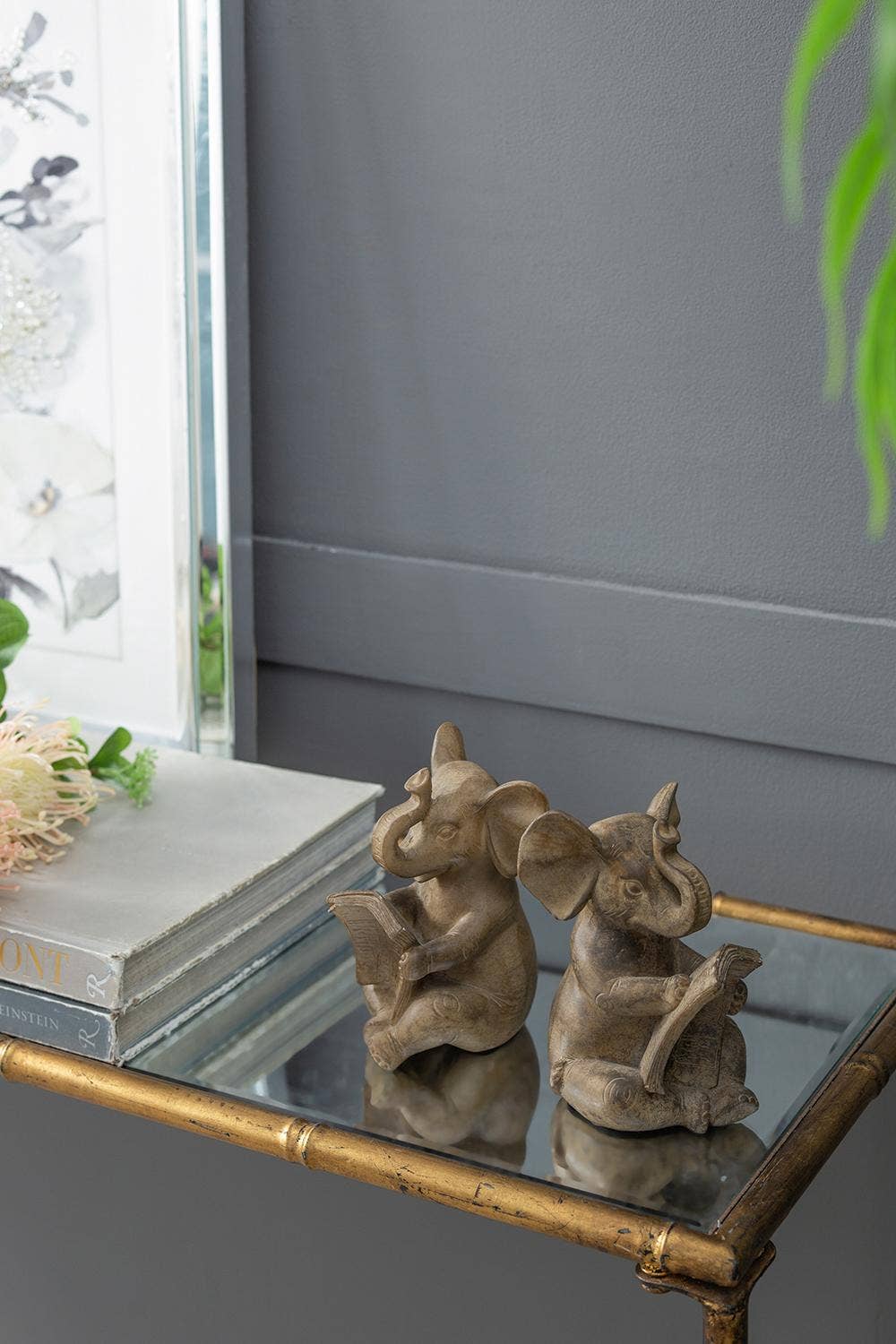 Elephant Bookend in Antique Brown