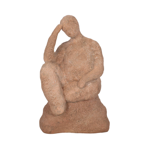 Terracotta Thinking Man Figurine