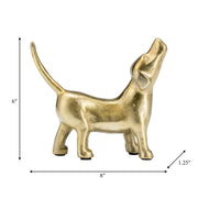 Gold Howling Dog Figurine