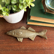7" Bass Fish Brass Finished Paperweight Figurine Tabletop Decor
