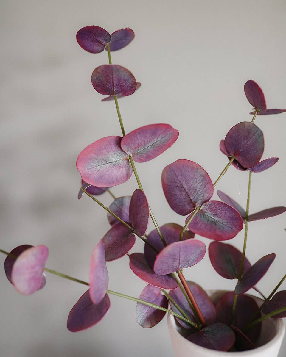 Burgundy Artificial Eucalyptus 18”