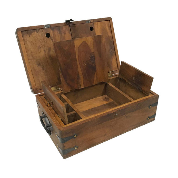 14-1/2" Teak Wood Captain's Writing Chest