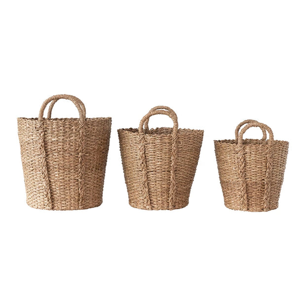 Hand-Woven Bankuan Basket with Braided Handles