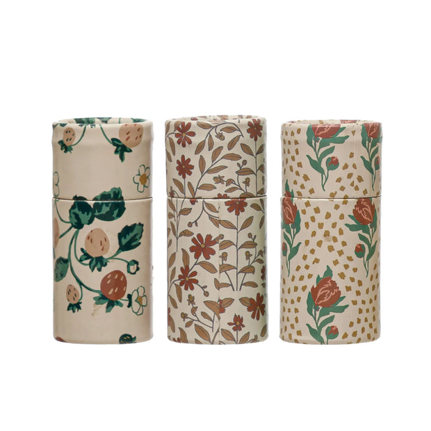 Safety Matches in Tube Matchbox with Floral Print