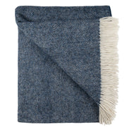 Southampton Home Lambswool Herringbone Throw ~ Navy ~