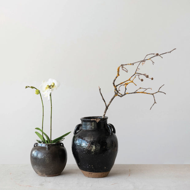 Found Decorative Clay Jar 2