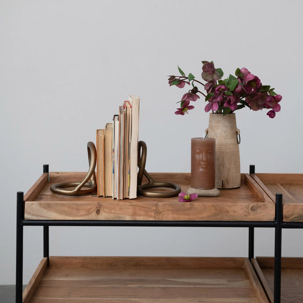 S/2 - Metal Abstract Bookends