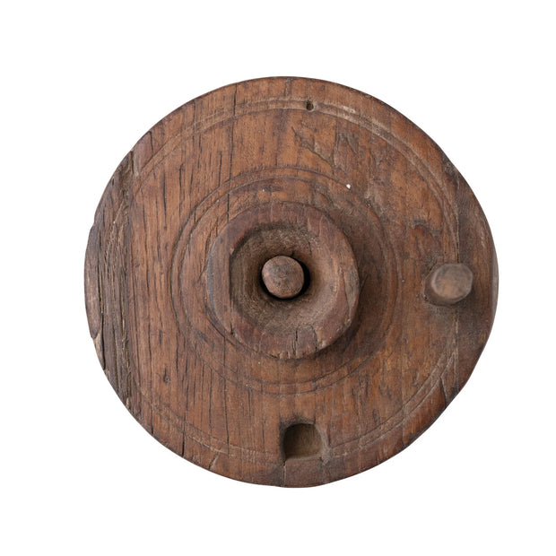 Found Decorative Reclaimed Wood Spice Grinder w/ Lid