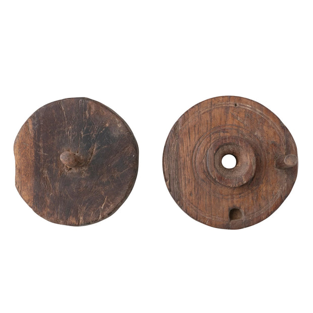 Found Decorative Reclaimed Wood Spice Grinder w/ Lid