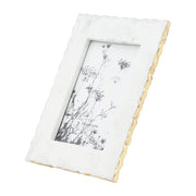 White  Marble Photo Frame with Gold Trim