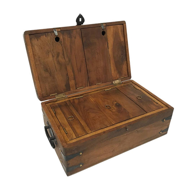 14-1/2" Teak Wood Captain's Writing Chest