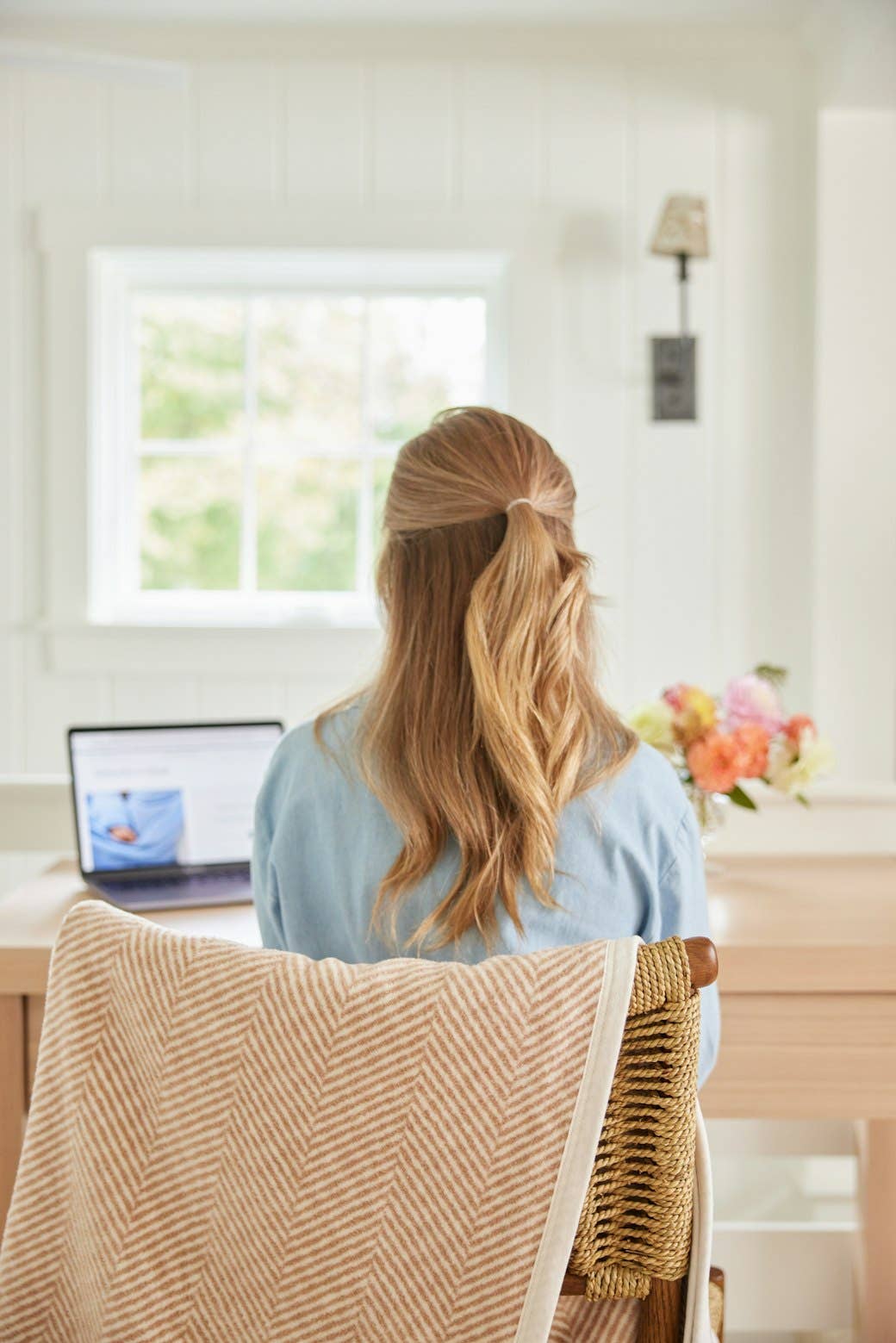 Harborview Herringbone Tan Blanket