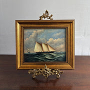 16" Vintage Style Solid Brass Photo-Plate Easel Stand