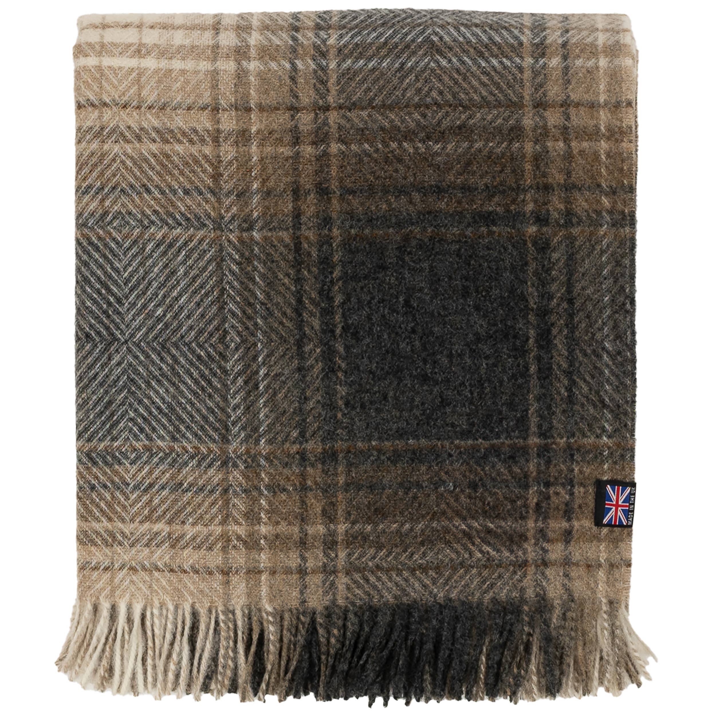 Highland Tweeds Shetland Lambswool Ombre Throw (Natural)