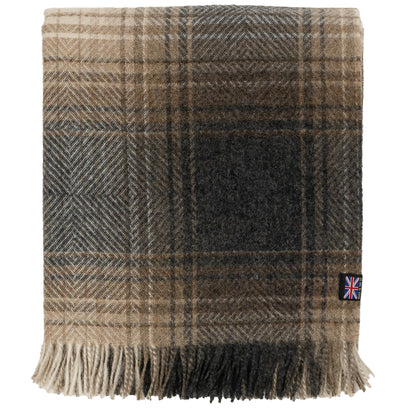 Highland Tweeds Shetland Lambswool Ombre Throw (Natural)