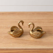 Set of Swan Tapered Candle Holders