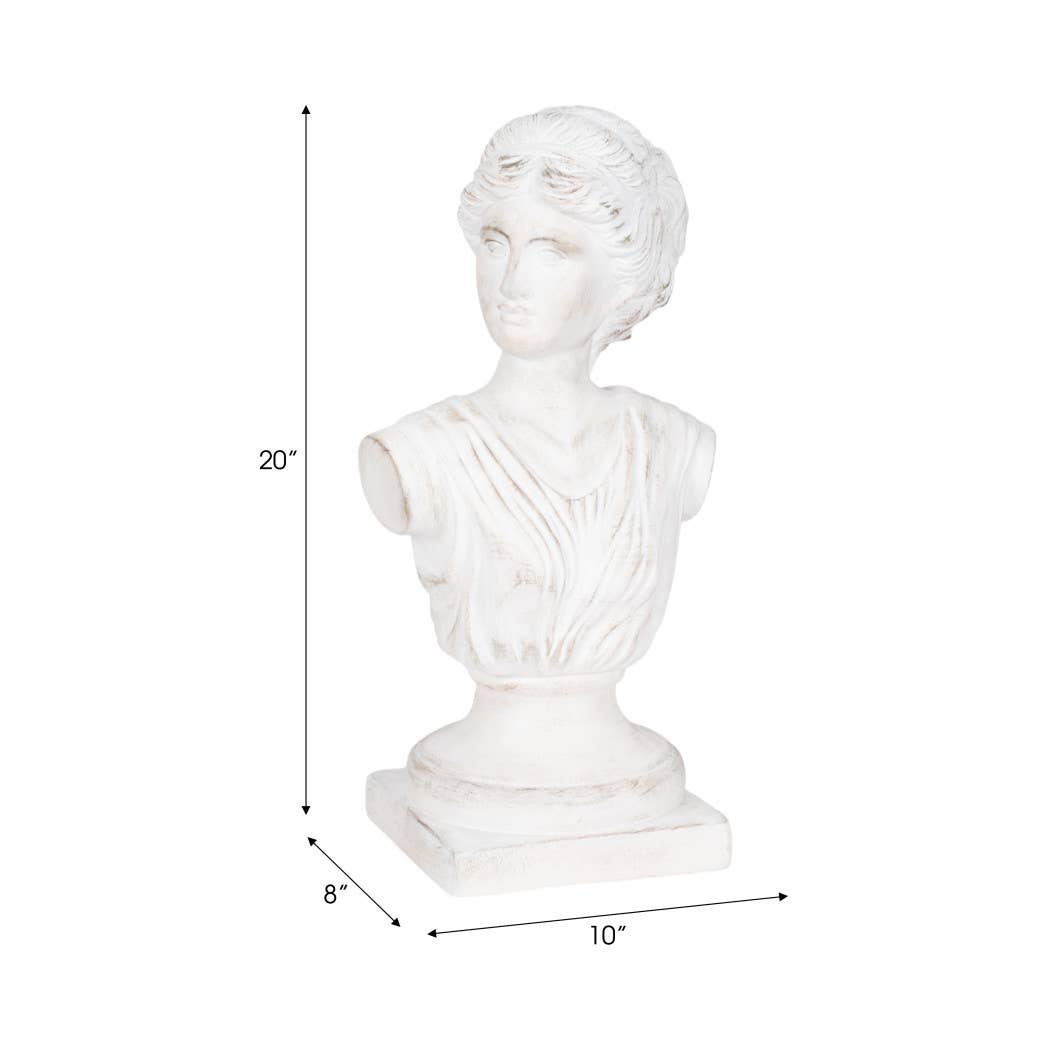 White Distressed Venus Bust Sculpture