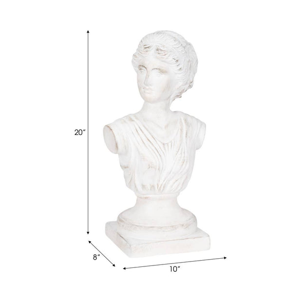 White Distressed Venus Bust Sculpture