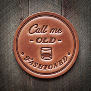 Call Me Old Fashioned Leather Coaster Set
