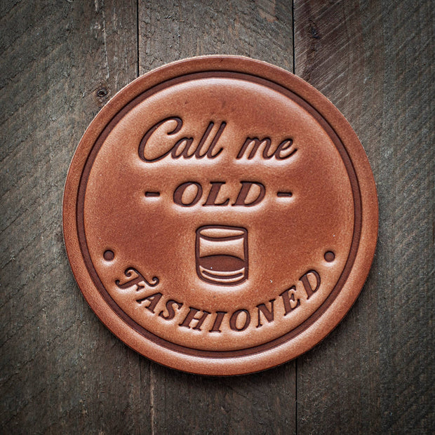 Call Me Old Fashioned Leather Coaster Set