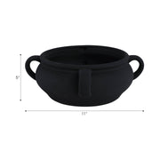 Black Textured Bowl with Handles