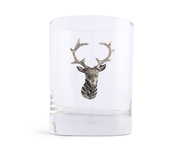 Elk Head Double Old Fashion Bar Glass