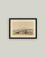 Field Of Horses Framed Antique Art