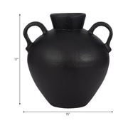 Black Terra Cotta Amphora Organic Vase