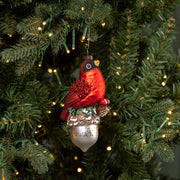 CARDINAL ORNAMENT W/ BEADED WINGS