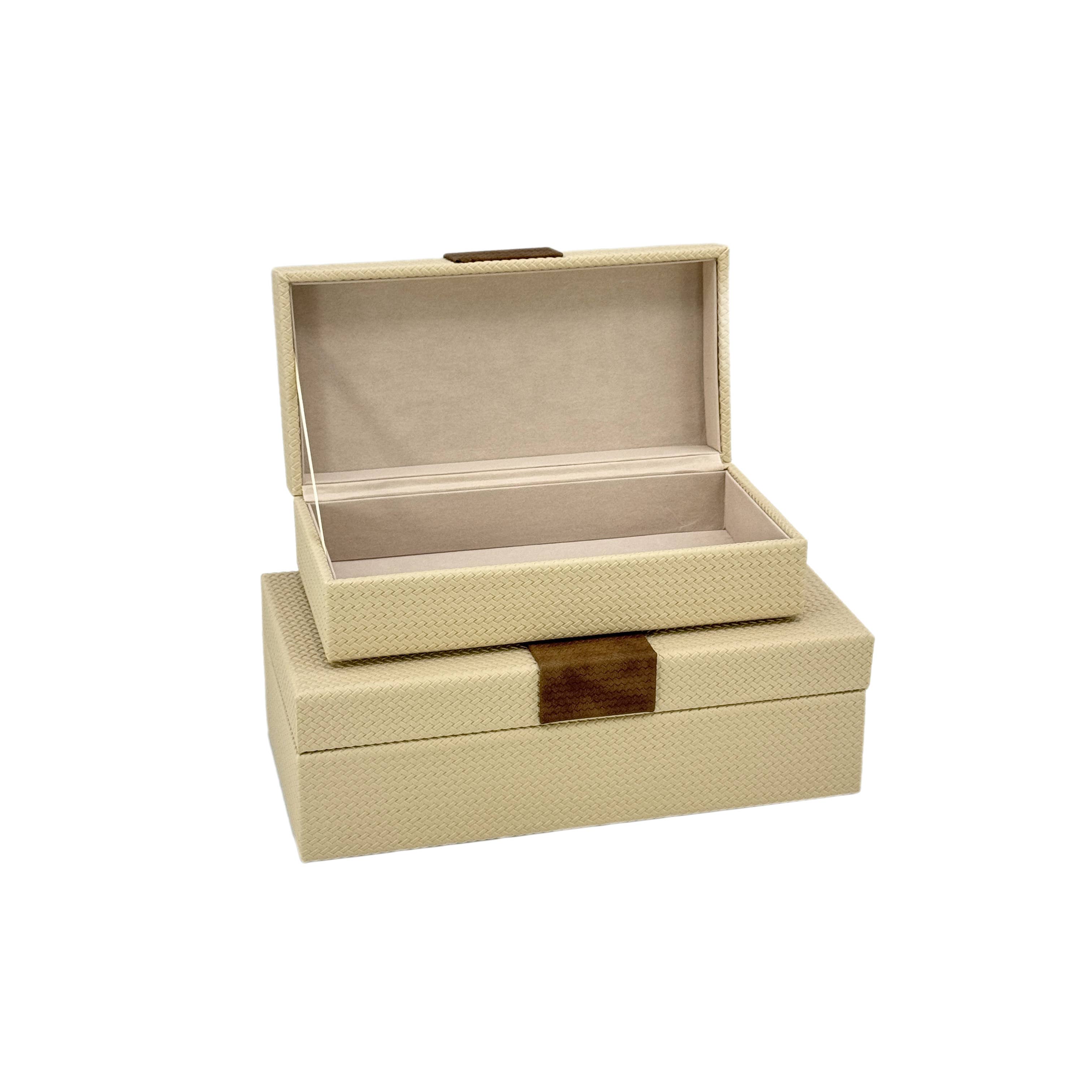 Vegan Leather Neutral Decorative Box