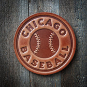 Chicago Baseball Leather Coaster Set