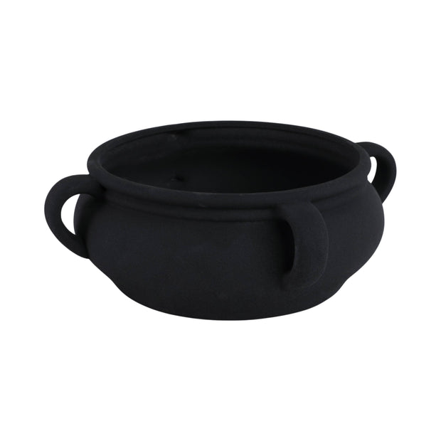 Black Textured Bowl with Handles