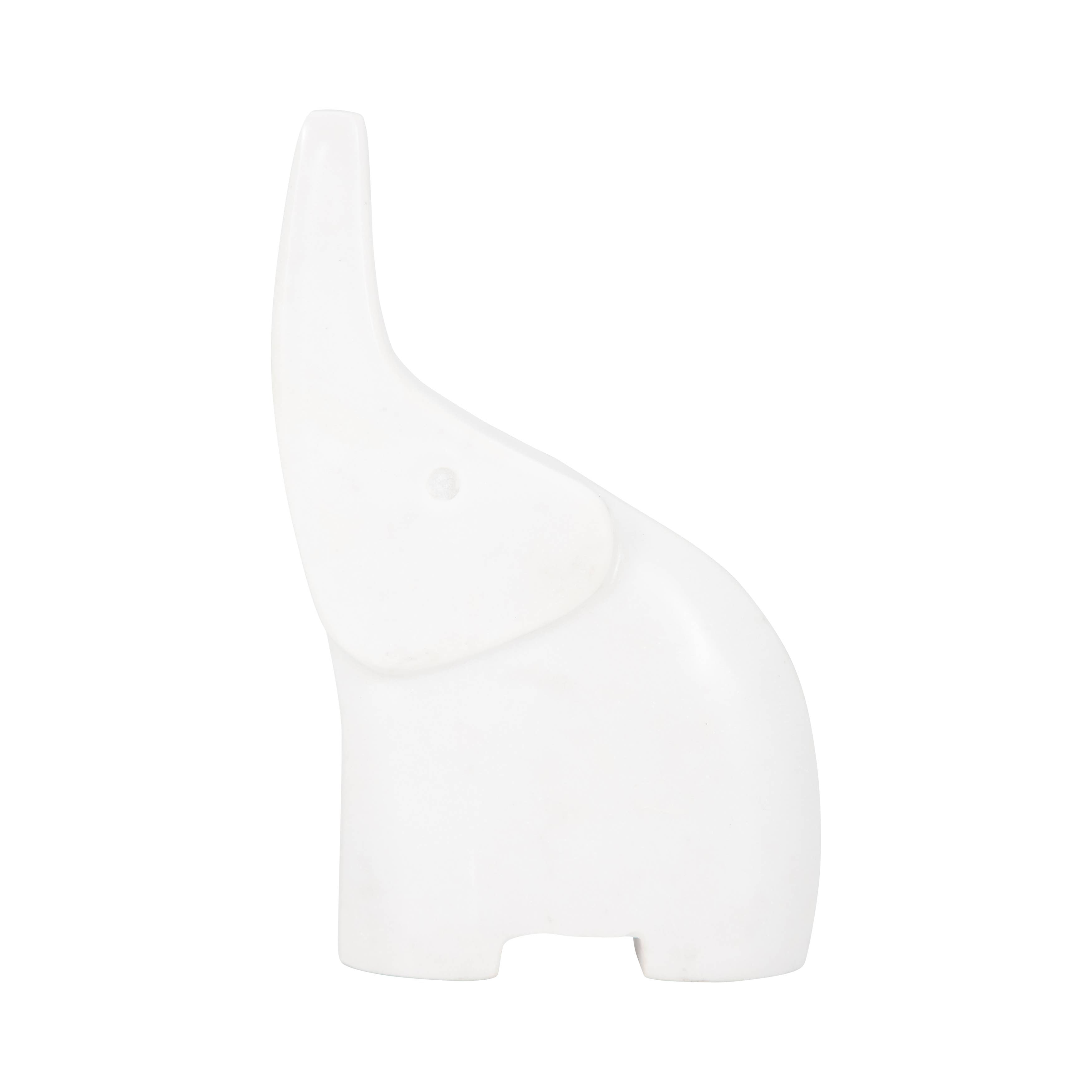 White Marble Elephant Figurine