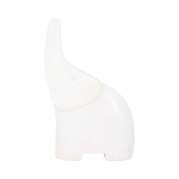 White Marble Elephant Figurine