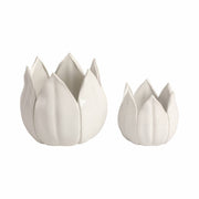 White Ceramic Tulip Petal Planters