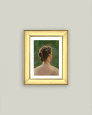 Back of Woman Portrait Framed Antique Art
