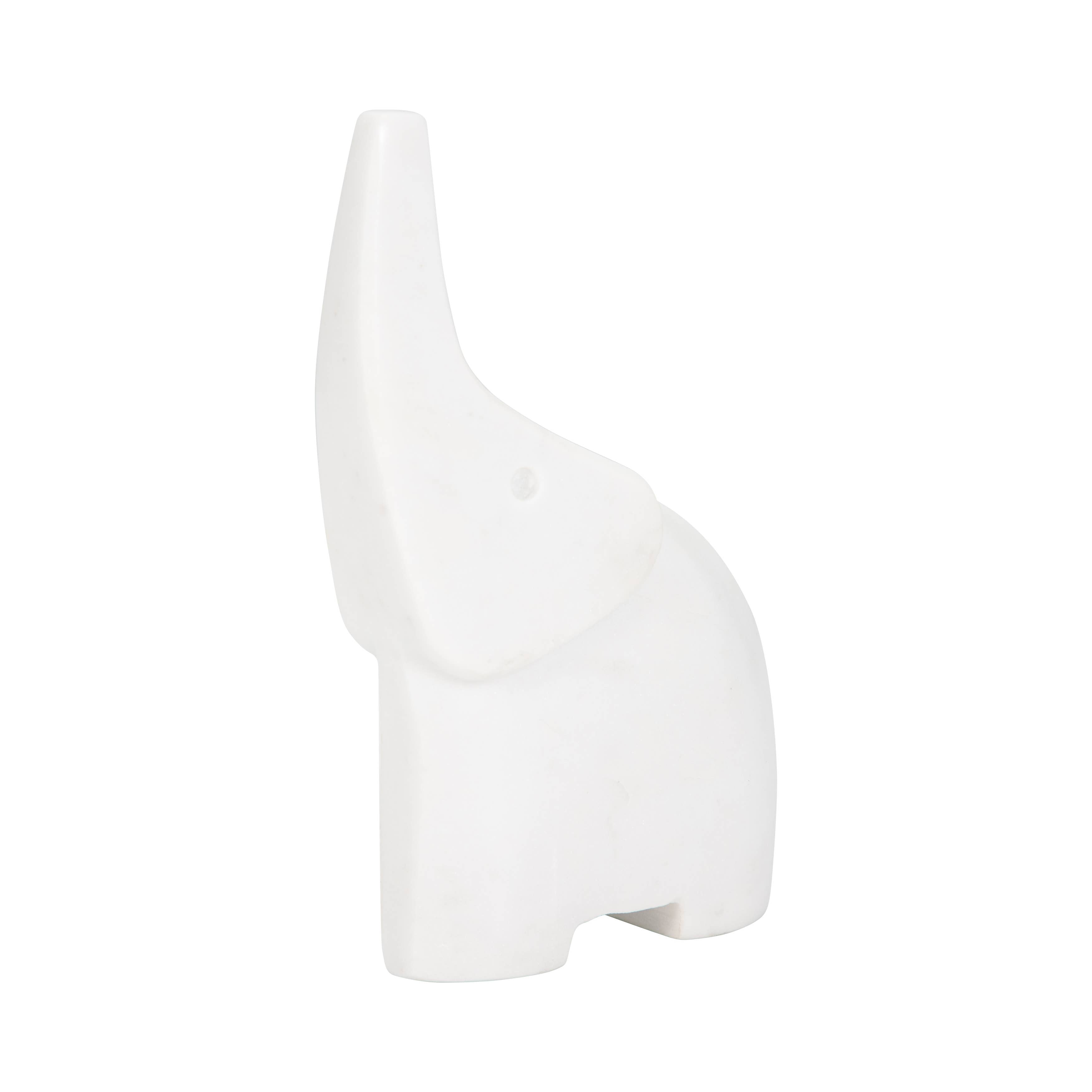 White Marble Elephant Figurine