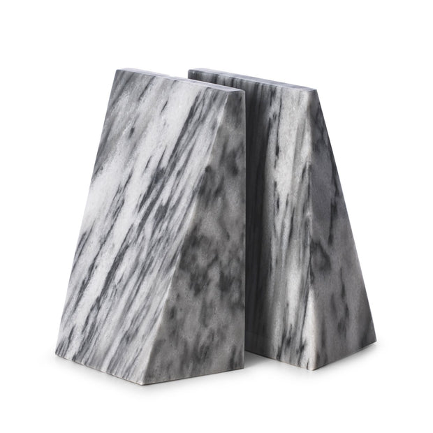Harold Carrera Grey Marble Wedge Bookends