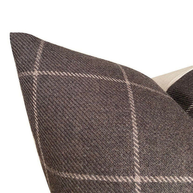 18" x 18" Bancroft Wool Plaid in Sable Pillow