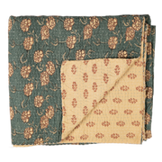 Marigold Teal Natural Throw - 86" x 90"