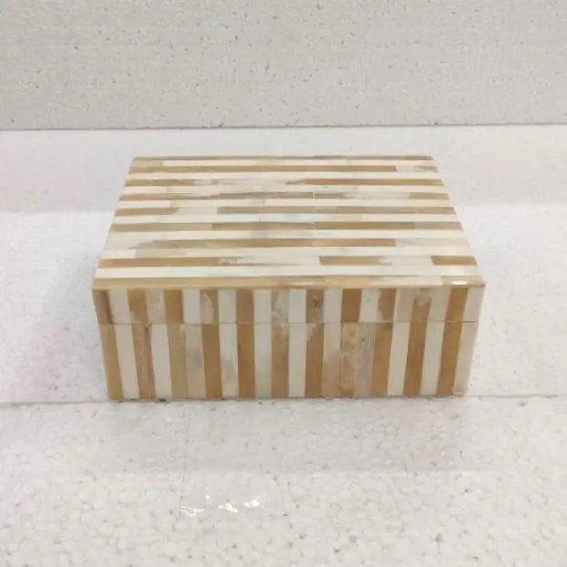 Bone Striped Decorative Box